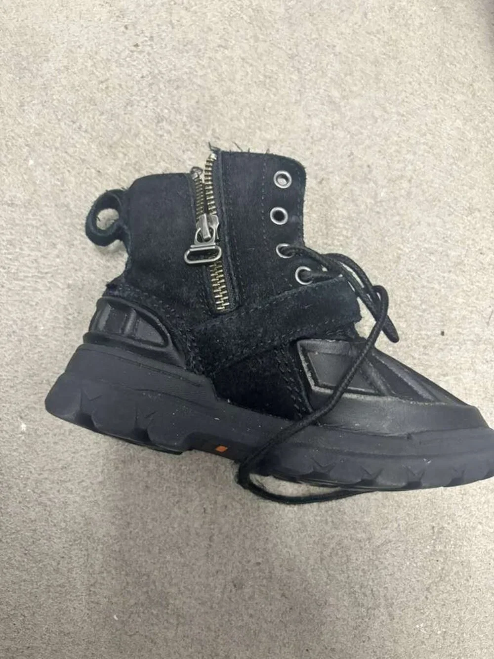 Polo Ralph Lauren Kids Colton Black Suede Rubber Duck Boots Shoes Size 10T